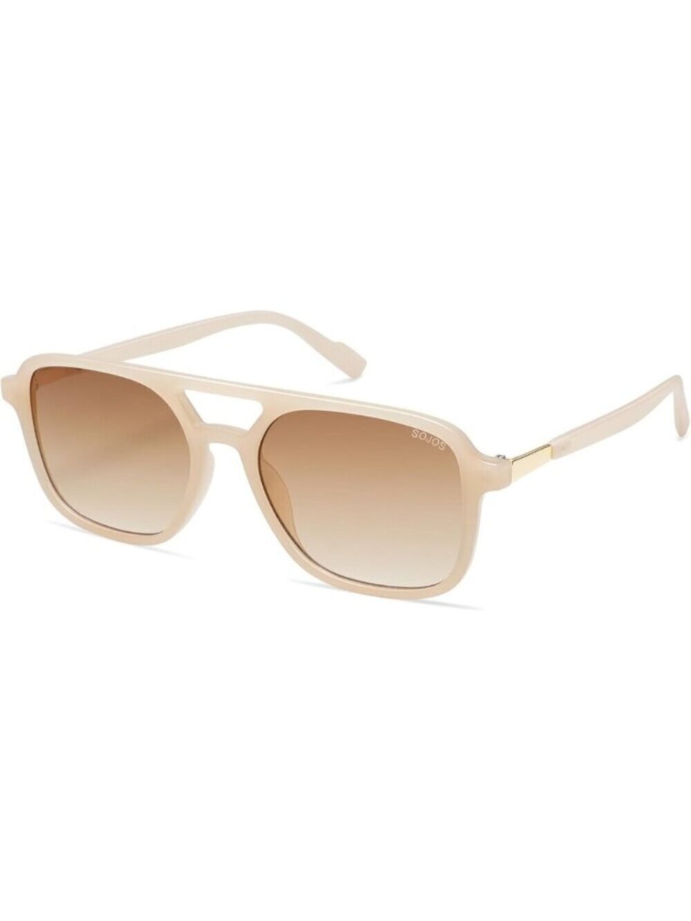Sojos Women Mens Milky Cream Trendy Rectangle Retro Aviator Shades Sunglasses